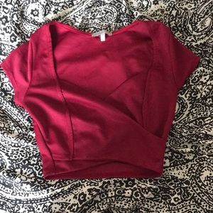 Charlotte Russe burgundy crop top